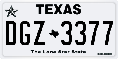 TX license plate DGZ3377