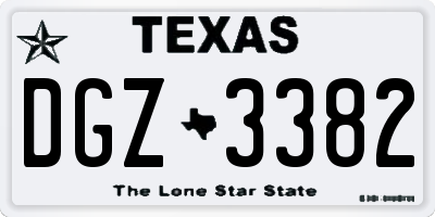 TX license plate DGZ3382