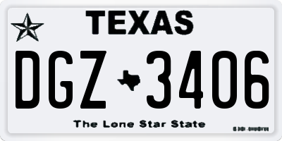 TX license plate DGZ3406