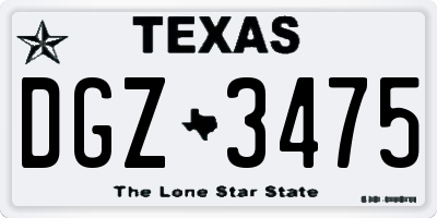 TX license plate DGZ3475