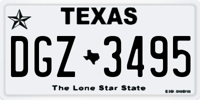 TX license plate DGZ3495