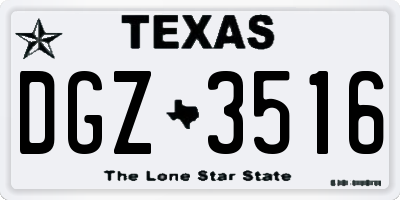 TX license plate DGZ3516