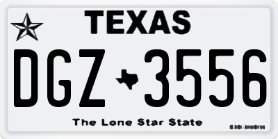 TX license plate DGZ3556