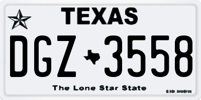 TX license plate DGZ3558
