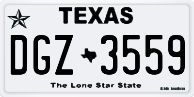 TX license plate DGZ3559