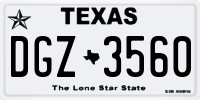 TX license plate DGZ3560