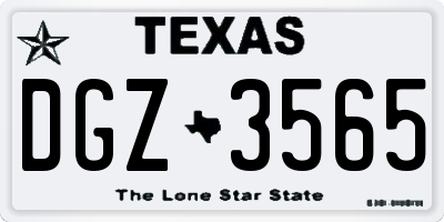 TX license plate DGZ3565