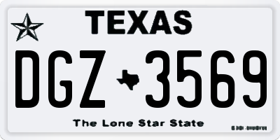TX license plate DGZ3569