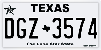 TX license plate DGZ3574