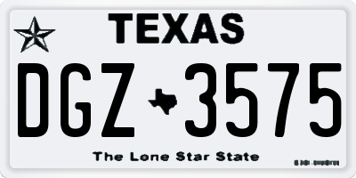 TX license plate DGZ3575