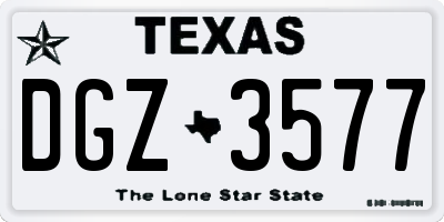 TX license plate DGZ3577