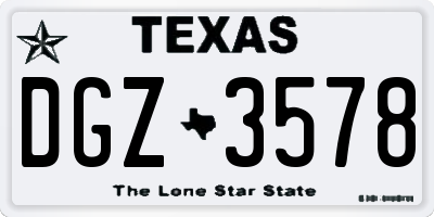 TX license plate DGZ3578