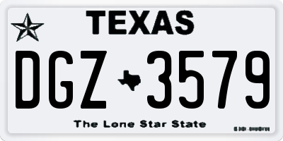 TX license plate DGZ3579