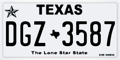 TX license plate DGZ3587