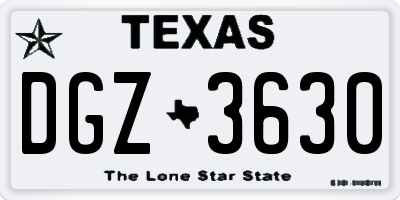 TX license plate DGZ3630