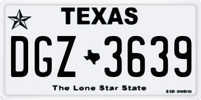 TX license plate DGZ3639