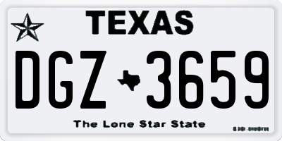 TX license plate DGZ3659