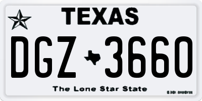 TX license plate DGZ3660