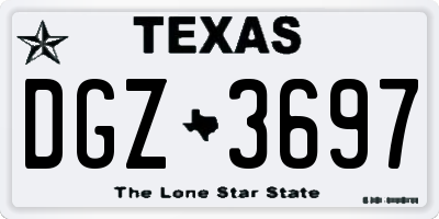 TX license plate DGZ3697