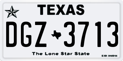 TX license plate DGZ3713
