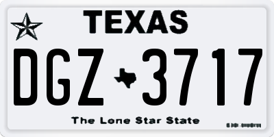 TX license plate DGZ3717