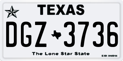 TX license plate DGZ3736