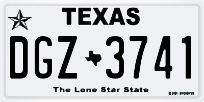 TX license plate DGZ3741