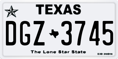TX license plate DGZ3745