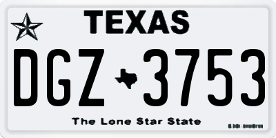 TX license plate DGZ3753