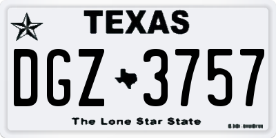 TX license plate DGZ3757