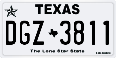 TX license plate DGZ3811