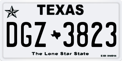 TX license plate DGZ3823