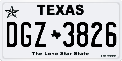 TX license plate DGZ3826