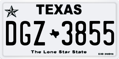 TX license plate DGZ3855