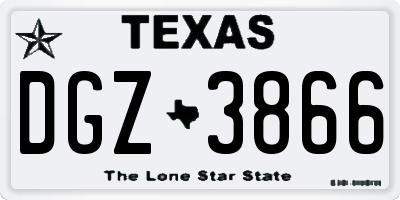 TX license plate DGZ3866