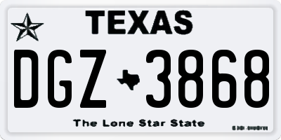 TX license plate DGZ3868
