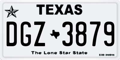 TX license plate DGZ3879