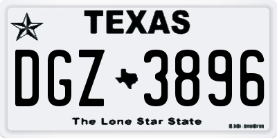 TX license plate DGZ3896