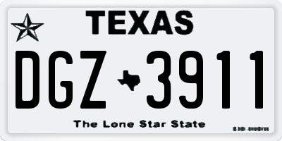 TX license plate DGZ3911