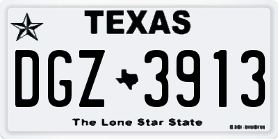 TX license plate DGZ3913