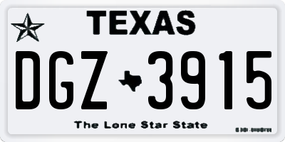 TX license plate DGZ3915