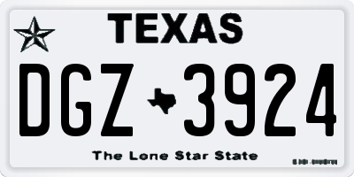 TX license plate DGZ3924