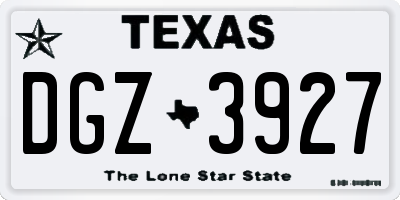 TX license plate DGZ3927