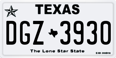 TX license plate DGZ3930