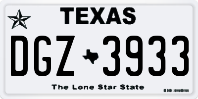 TX license plate DGZ3933