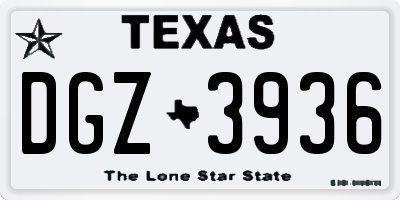 TX license plate DGZ3936