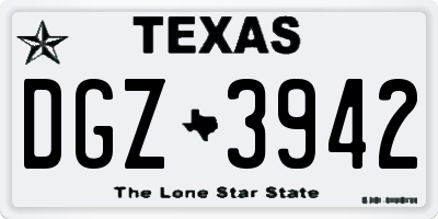 TX license plate DGZ3942