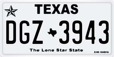 TX license plate DGZ3943