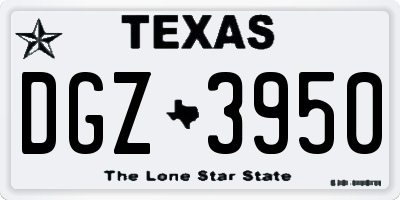 TX license plate DGZ3950
