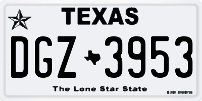 TX license plate DGZ3953